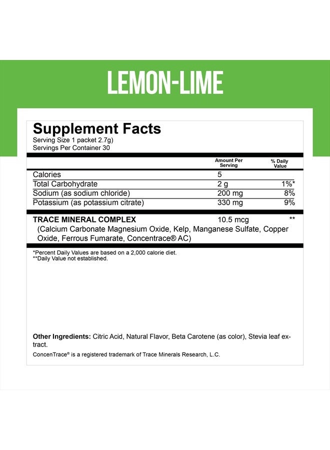 Electrolytes Powder Packets - Electrolytes No Sugar - Hydration Packets - Electrolyte Mix - Keto Electrolytes (30 Packets) Fasting Electrolytes - Water Enhancer, No Tablets, Sports Drink - Lemon-Lime