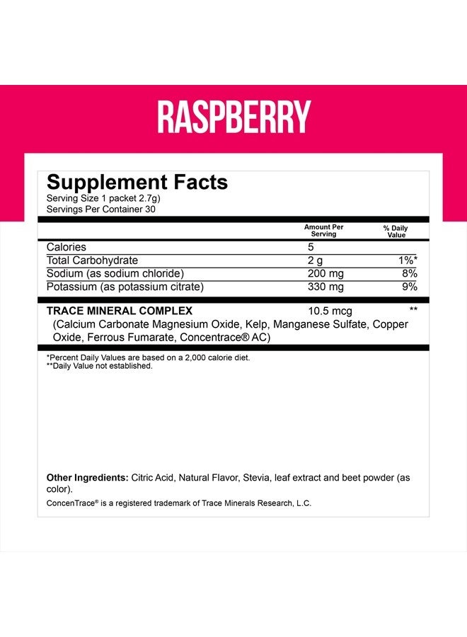 Electrolytes Powder Packets - Electrolytes No Sugar - Hydration Packets - Electrolyte Mix - Keto Electrolytes - (30 Packets) Fasting Electrolytes - Water Enhancer, No Tablets, Sports Drink - Raspberry