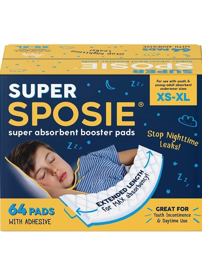 Super Sposie Booster Pads, Max Absorbency for Nighttime Diapers, Use with Overnight Diapers Size 5+ and Night time Pull ups, Incontinence Protection