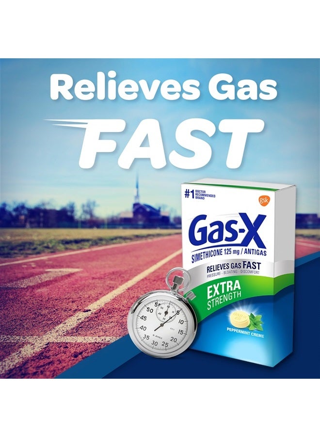 Extra Strength Chewable Gas Relief Tablets with Simethicone 125 mg, Peppermint Creme - 18 Count