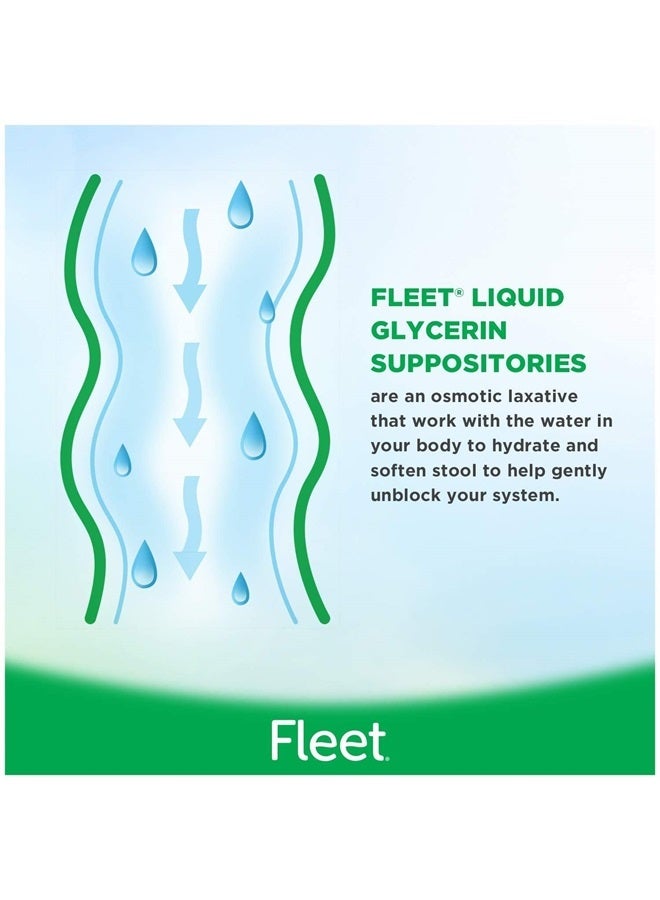 Liquid Glycerin Suppositories for Adult Constipation, 4 Suppositories, 7.5 ml (Pack of 3)