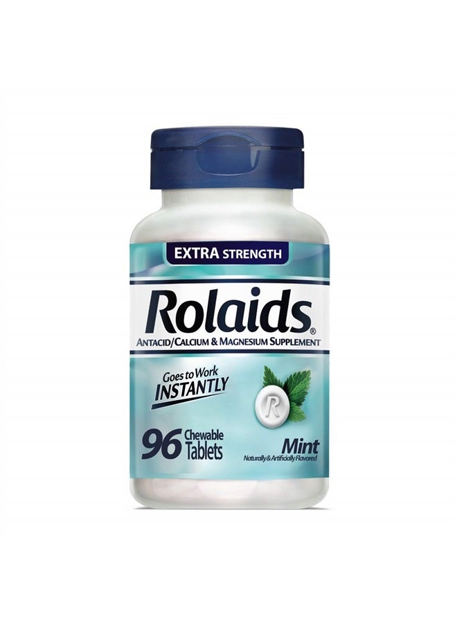 Extra Strength Antacid, 96 Chewable Tablets, Mint Flavor, Extra Strength Heartburn Relief