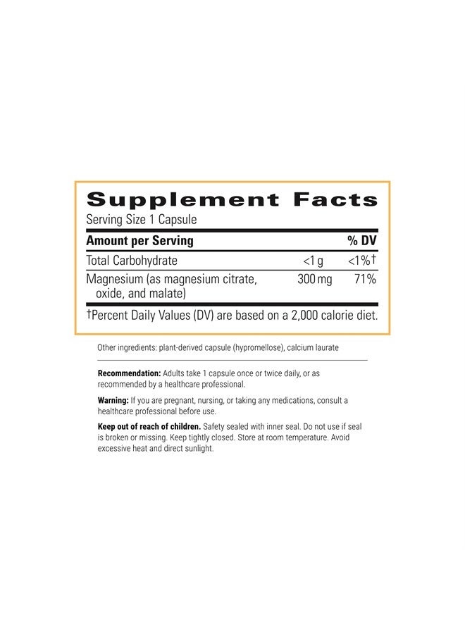 Tri-Magnesium - Supports Healthy Bones & Teeth* - Supports Cardiovascular & Neurological Function* - Promotes Calm* - 90 Capsules