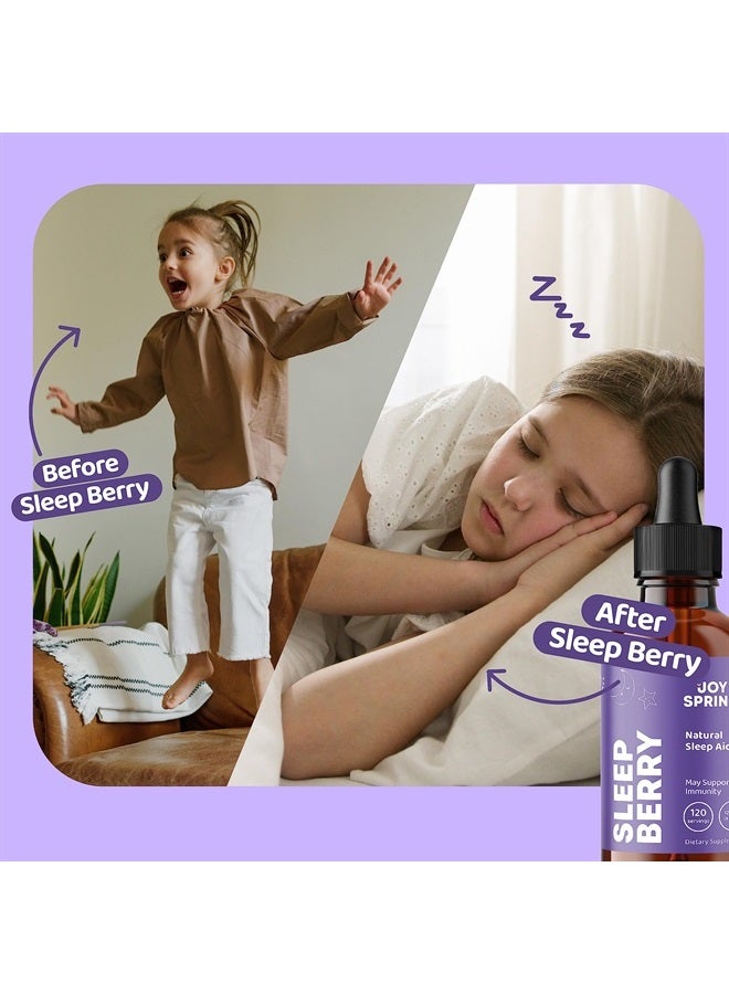 Kids Melatonin Liquid - Liquid Melatonin 3MG with D3 and Elderberry - Sugar Free Liquid Melatonin Kids & Teens Can Enjoy - Melatonin Liquid for Kids Gentle Natural Melatonin Sleep Support