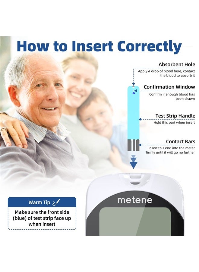 TD-4116, 200 Count Test Strips for Diabetes, Use with metene TD-4116 Blood Glucose Monitor Only