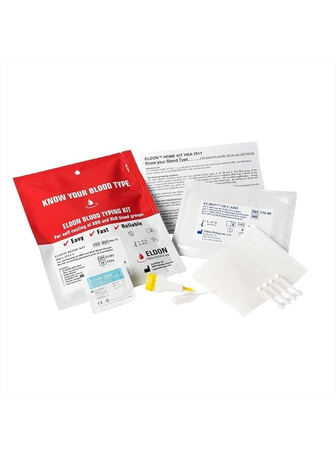 Eldoncard Home Blood Type Testing Kit for ABO and RHD Blood Groups