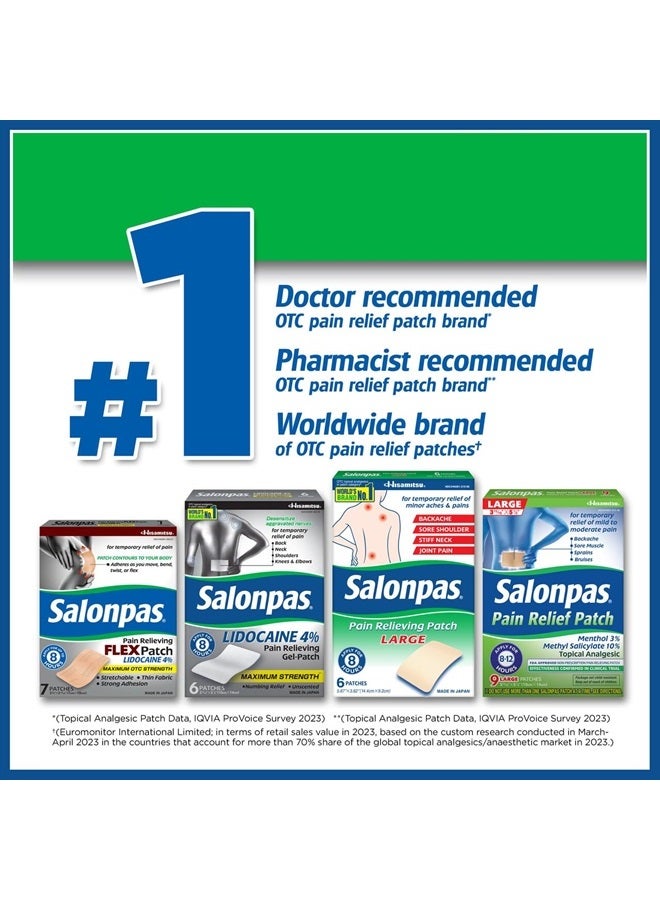 Pain Relieving Patches 6 Piece Large- 14.4 X 9.2 Cm