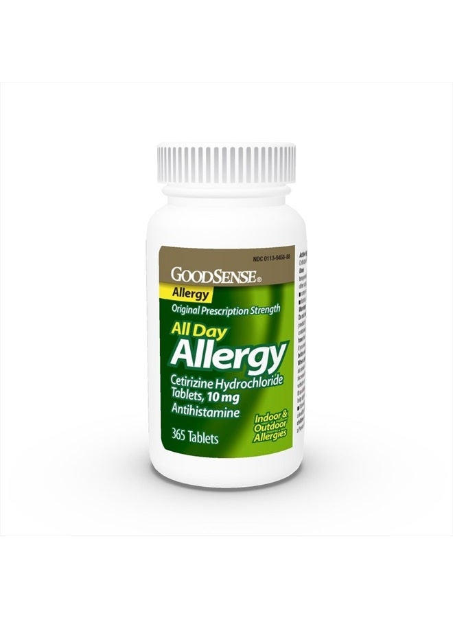 All Day Allergy, Compare to Zyrtec, Cetirizine Hydrochloride Tablets, 10 mg, Antihistamine, 365 Count