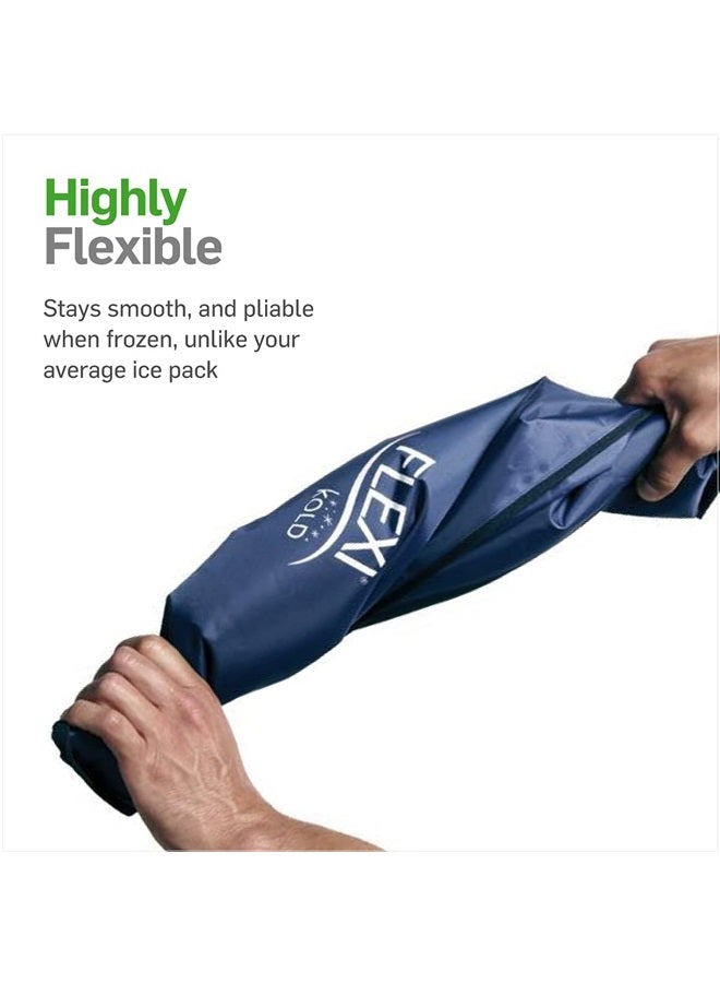 FlexiKold Gel Soft Flexible Ice Packs for Injuries - Reusable Freezer Cold Pack, Cold Compress & Cooling Gel Pad for Face, Shoulder, Hip, Leg, Arm, Ankle & Foot Injury - Medium - 7.5” x 11.5”