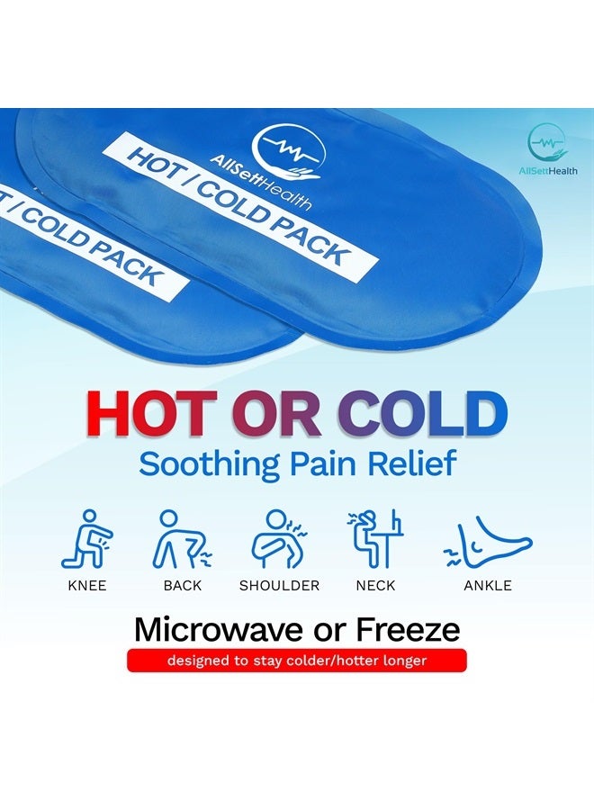 Reusable Hot and Cold Gel Ice Packs for Injuries | Cold Compress, Gel Ice Packs, 10.5 in Long x 5 in Wide | 4 Pack Blue