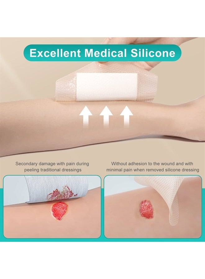 Silicone Foam Dressing with Border Adhesive 4