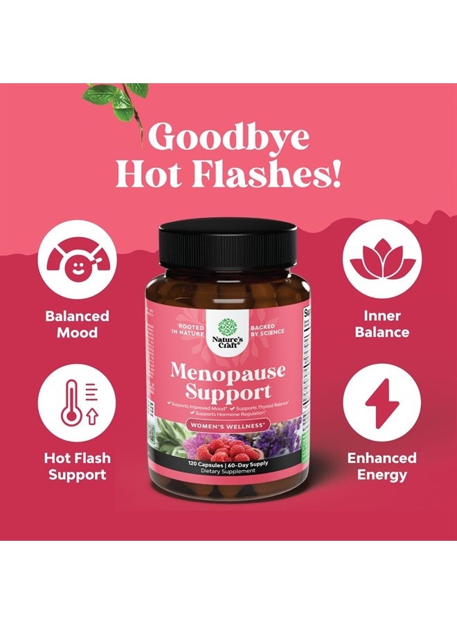 Complete Herbal Menopause Supplement for Women - Multibenefit Menopause Relief Hormone Balance for Women for Night Sweats Mood and More with Dong Quai Vitex Chaste Berry and Black Cohosh 60 Servings