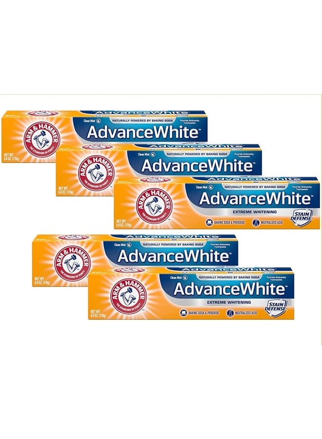 Advance White Extreme Whitening Toothpaste Clean Mint - 6 Oz- Pack of 5