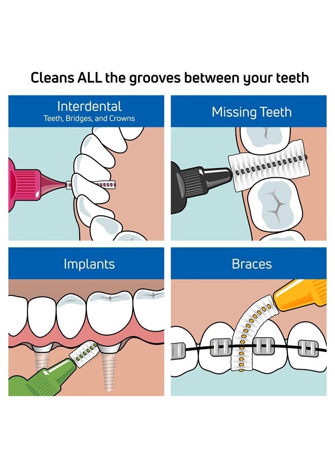 Interdental Brush Original, Soft Dental Brush for Teeth Cleaning, Mixed Pack