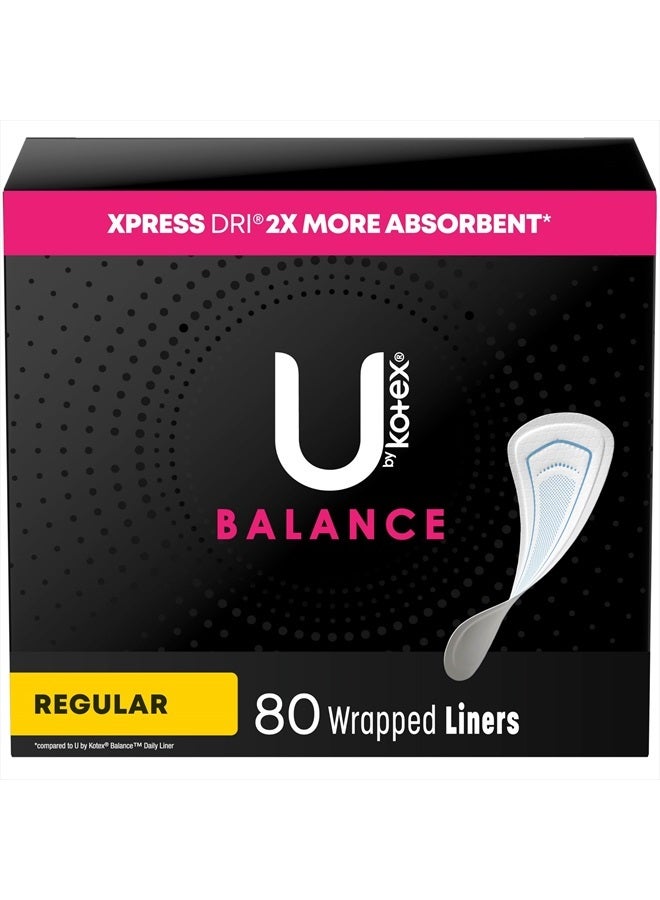 Balance Wrapped Panty Liners, Regular Length, 80 Count (Packaging May Vary)