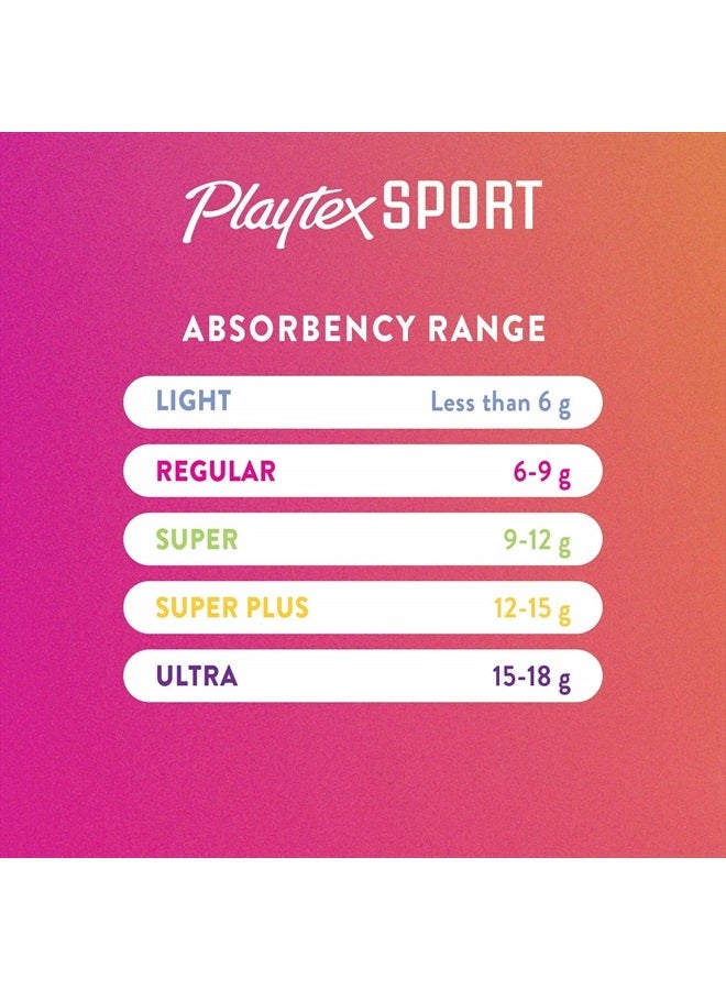 Playtex Sport Tampons, Multipack (24ct Regular/24ct Super Absorbency), Fragrance-Free - 48ct