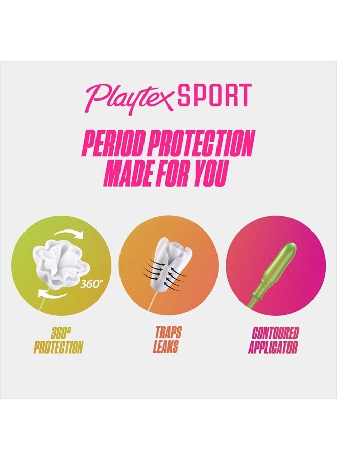 Playtex Sport Tampons, Multipack (24ct Regular/24ct Super Absorbency), Fragrance-Free - 48ct