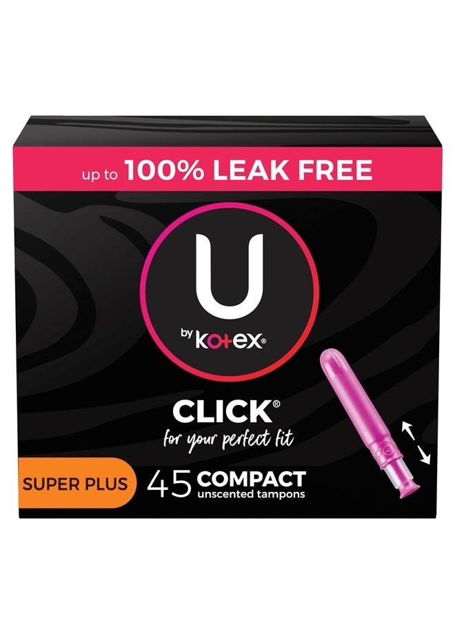 Click Compact Tampons Super Plus Absorbency Unscented, 45 Count