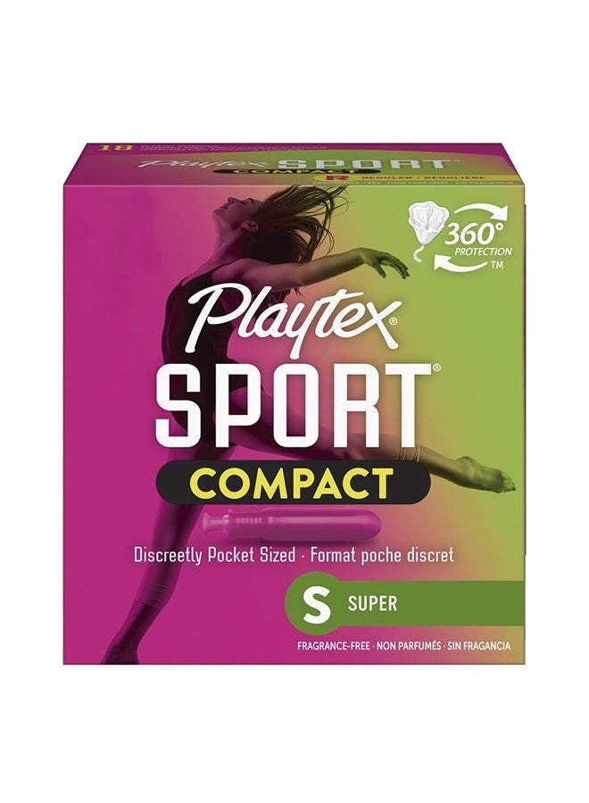 Playtex Sport Tampons, Super Absorbency, Fragrance-Free - 18ct