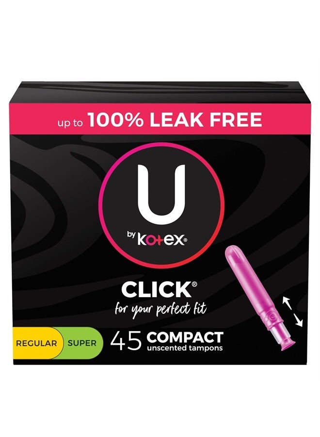 Click Compact Multipack Tampons, Regular/Super Absorbency, Unscented, 45 Count