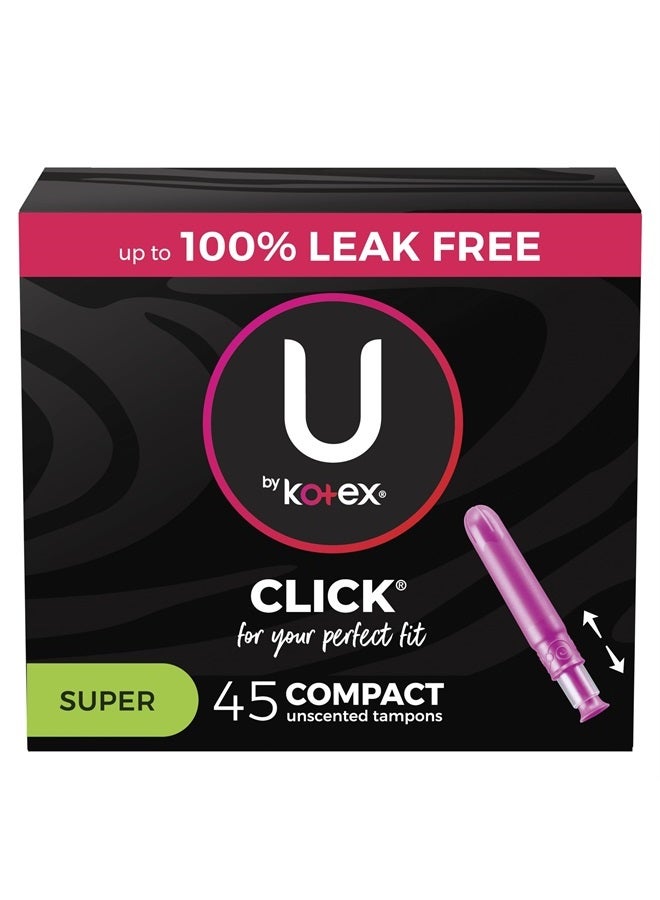 Click Compact Tampons, Super Absorbency, Unscented, 45 Count