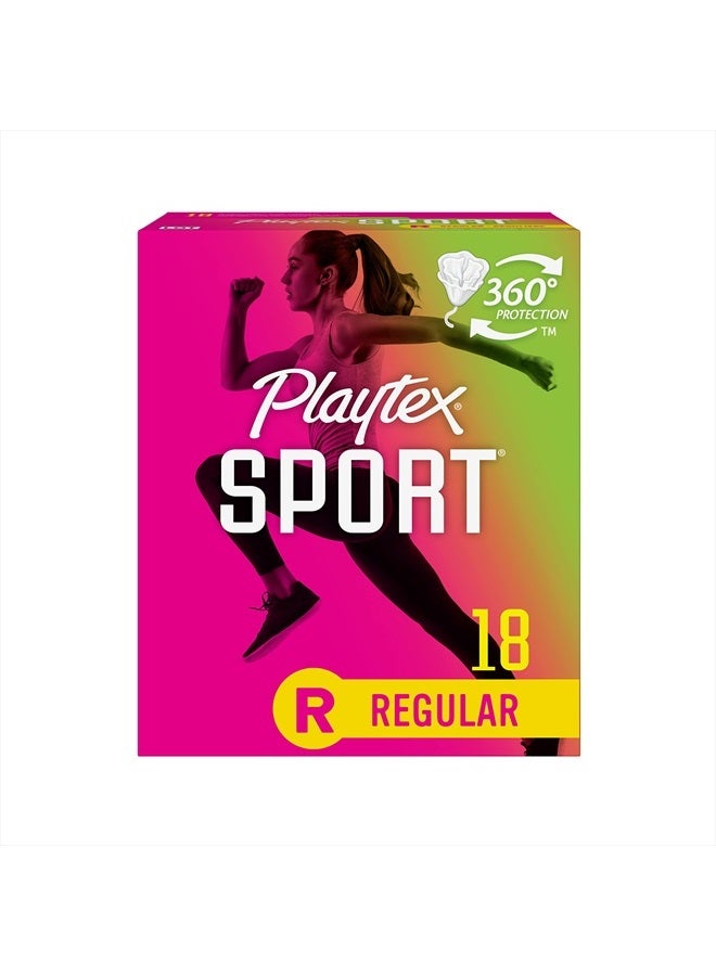 Playtex Sport Tampons, Regular Absorbency, Fragrance-Free - 18ct