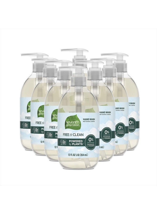 Liquid Hand Soap Fragrance Free Free & Clean Unscented Hand Soap 12 Fl.oz, Pack of 8