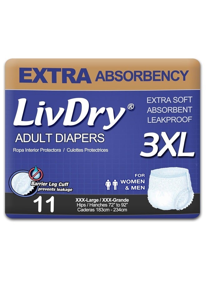 Adult Incontinence Underwear, Extra Absorbency Adult Diapers, Leak Protection (XXX-Large (11 Count))