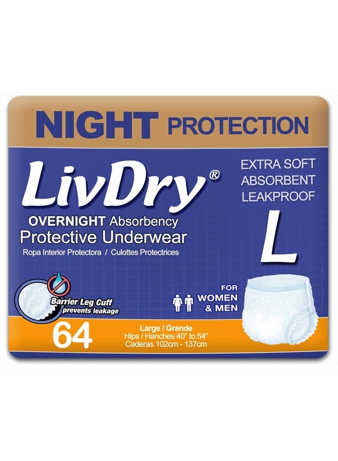 Overnight Protective Underwear Large size Count: 64