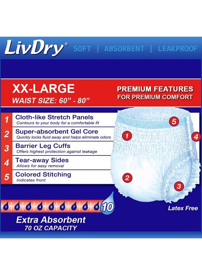 XXL Overnight Adult Diapers for Women and Men, Incontinence Underwear, XX-Large, 48-Pack