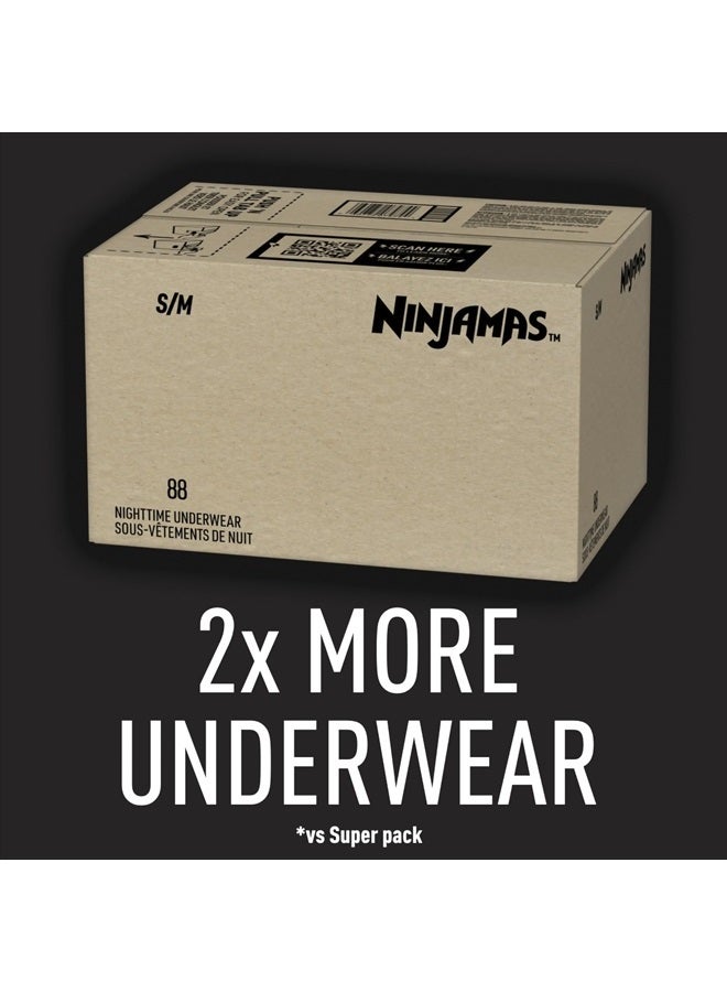 Ninjamas Nighttime Bedwetting Underwear Girls Size S/M (38-65 lbs) 44 Count (Packaging & Prints May Vary)