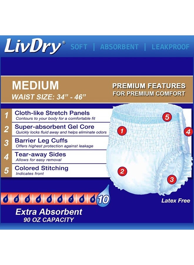 Ultimate Adult Incontinence Underwear, High Absorbency, Leak Cuff Protection, Medium, 68-Pack