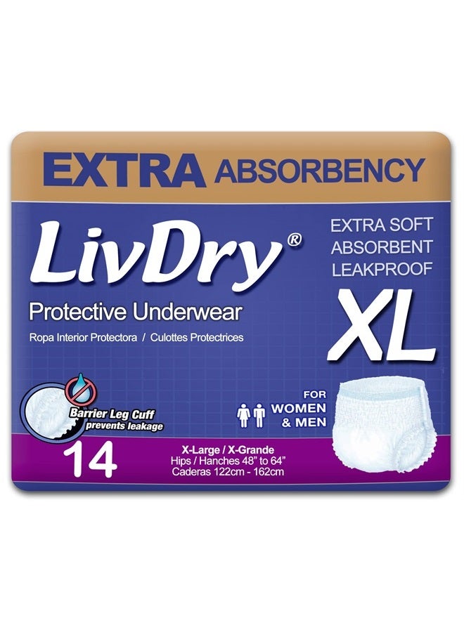 Adult XL Incontinence Underwear, Extra Absorbency Adult Diapers, Leak Protection, X-Large, 14-Pack