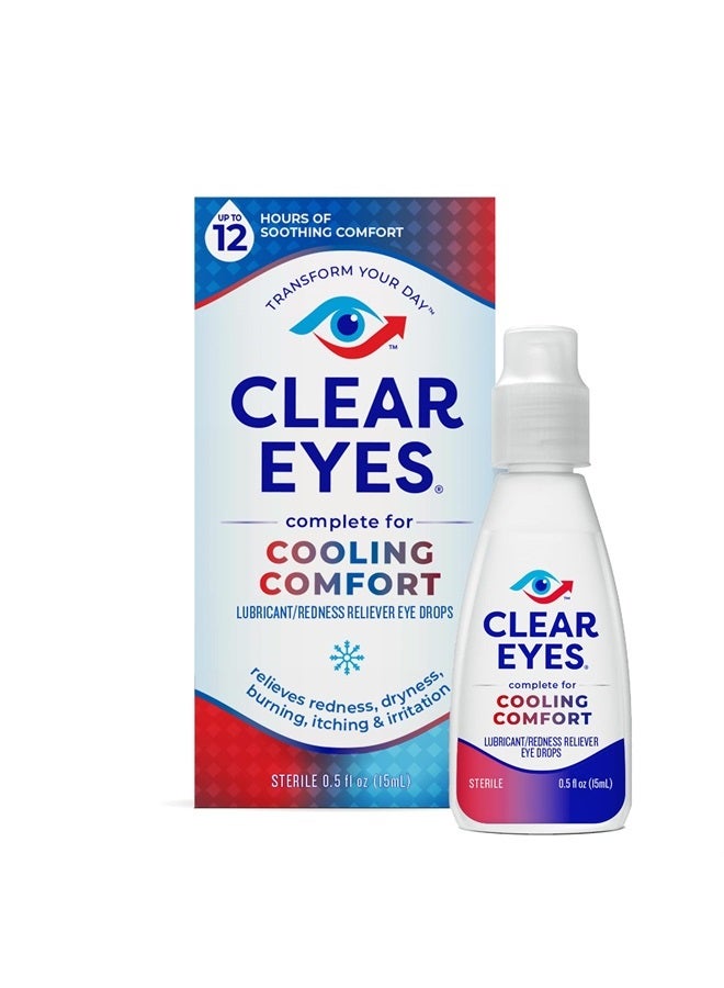 Cooling Comfort Redness Relief Eye Drops, Soothes Red Eyes, 0.5 fl oz, 3 Pack