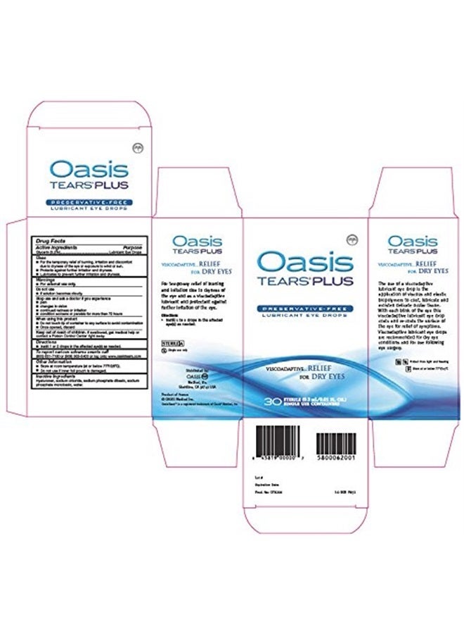 TEARS PLUS Preservative-Free Lubricant Eye Drops, 30 containers, 0.3 ML/0.01 FL OZ
