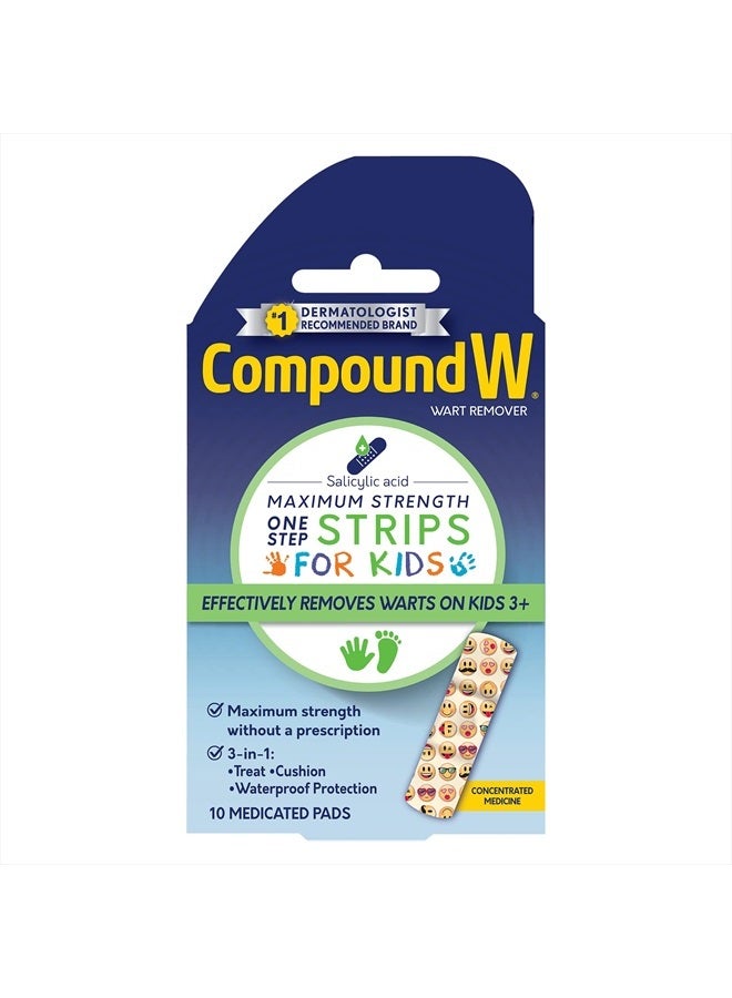 One Step Wart Remover Strips for Kids, 10 Medicated Strips