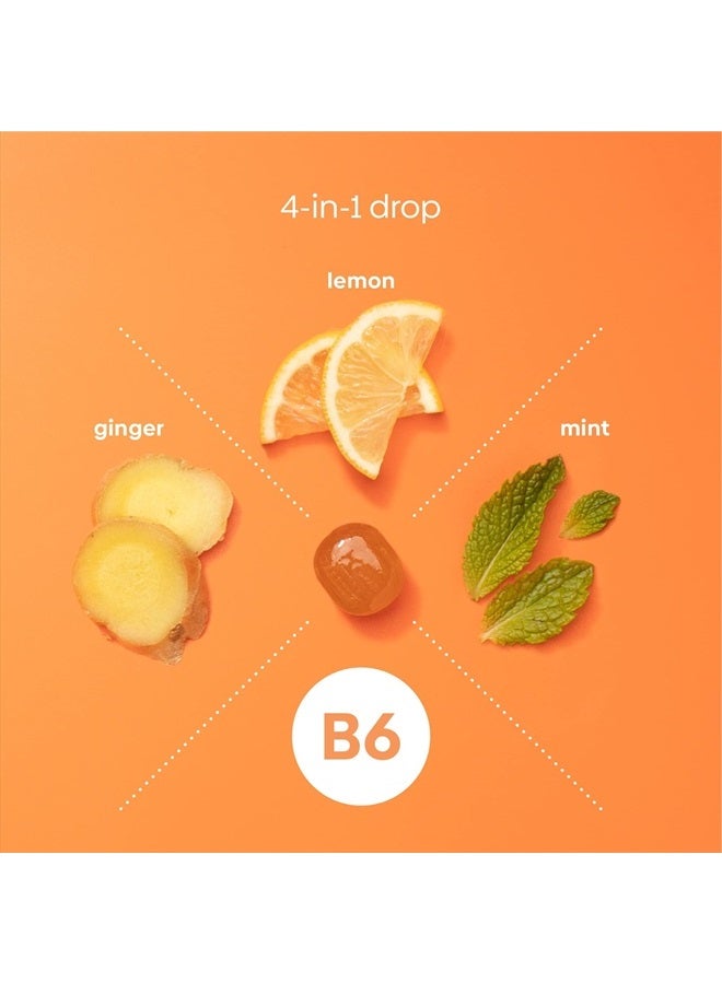 Stomach Settle Drops for Occasional Nausea Relief and Morning Sickness with Ginger, Lemon, Spearmint, and B6. Individually Wrapped Drops, 55 Ct(Packaging May Vary)