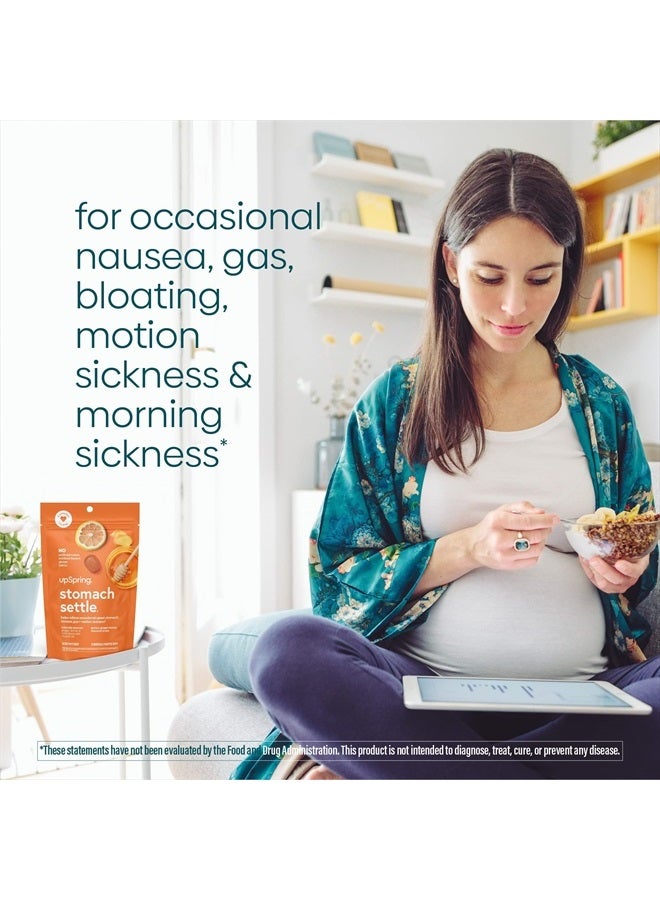 Stomach Settle Drops for Occasional Nausea Relief and Morning Sickness with Ginger, Lemon, Spearmint, and B6. Individually Wrapped Drops, 55 Ct(Packaging May Vary)