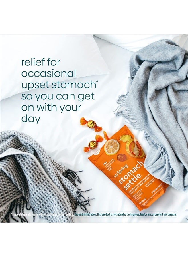 Stomach Settle Drops for Occasional Nausea Relief and Morning Sickness with Ginger, Lemon, Spearmint, and B6. Individually Wrapped Drops, 55 Ct(Packaging May Vary)