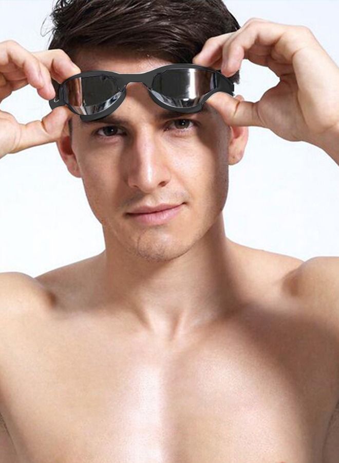 Swimming Goggles Adult Racing Wide Vision Leak-proof UV Protection Waterproof  Anti-fog for Men  Woman in Races - Black