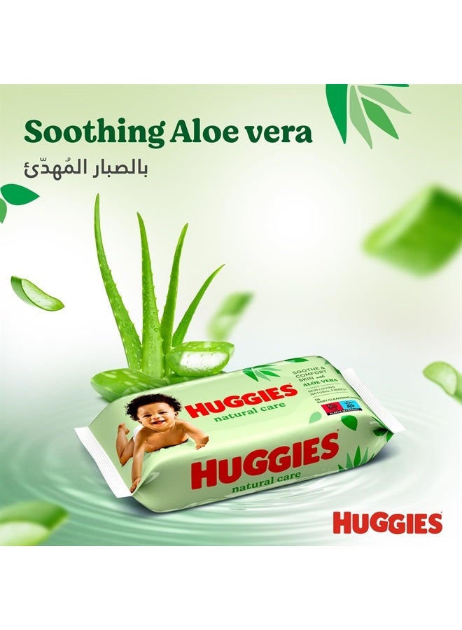 Baby Wipes Natural Care with Aloe Vera Huggies Wipes 56 Pc Kids