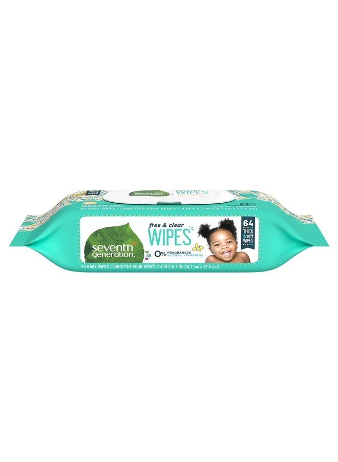 Baby Wipes Sensitive Protection with Snap Seal Unscented Baby Wipes 64 Count