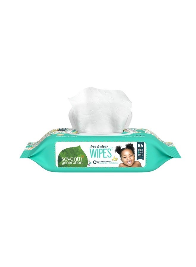 Baby Wipes Sensitive Protection with Snap Seal Unscented Baby Wipes 64 Count