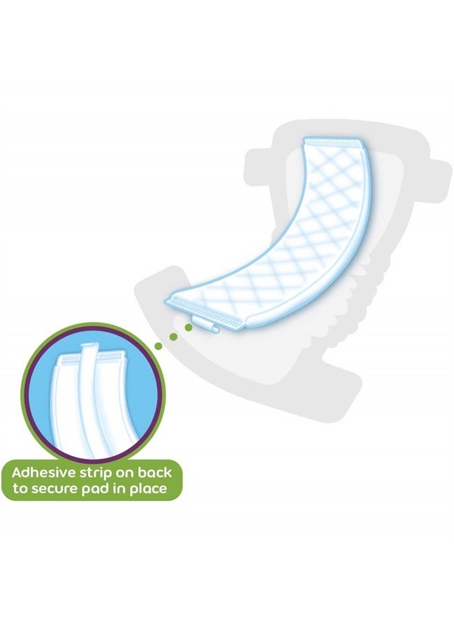 Dimples Booster Pads, Baby Diaper Doubler with Adhesive - 1 Size Fits All Diapers - Boosts Diaper Absorbency - No More leaks 90 Count (with Adhesive for Secure Fit)