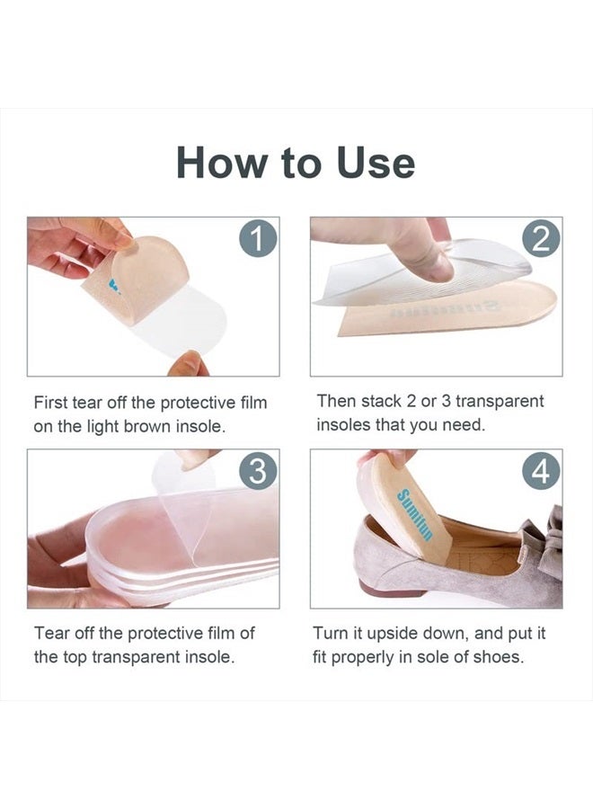 Heel Lift, 4-Layer 1 Inch Gel Shoe Lifts for Women Uneven Legs, Adjustable Orthopedic Heel Lifts for Heel Pain and Leg Length Discrepancy, Heel Wedge Inserts 1/4