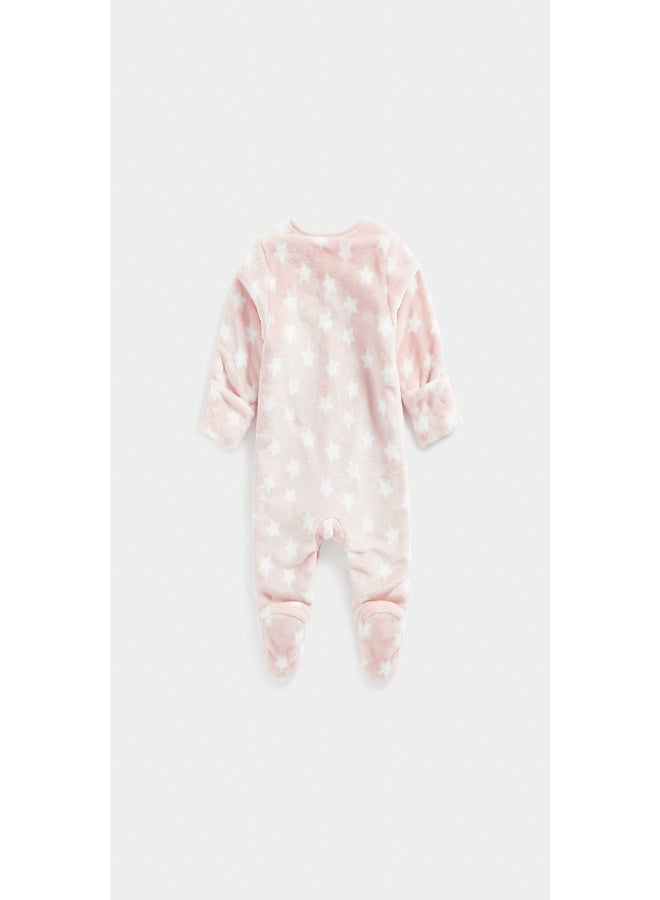 Pink Star Fleece Sleepsuit