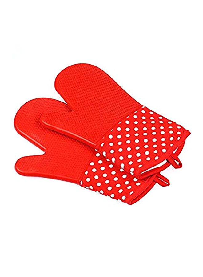 Non-Slip Anti Scald Heat Resistant Gloves Red