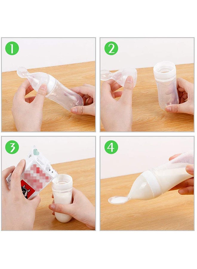 Silicone Squeeze Bottle Spoon For Baby Feeding