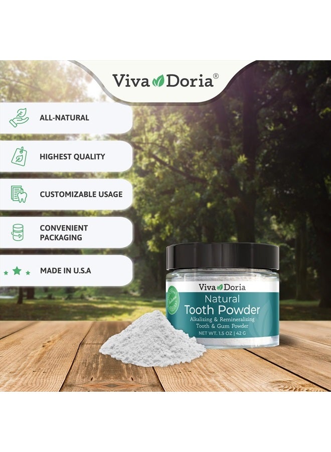 Natural Tooth Powder | Remineralizing Tooth Powder | Natural Teeth Whitening Powder | Toothpaste Power | Breath Freshener | Refreshing Mint Flavor | 1.5 Oz Glass Jar