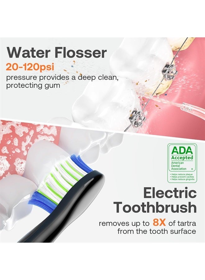 Water Dental Flosser Teeth Picks - Cordless Water Flosser for Teeth - 5 Modes Sonic Electric Toothbrush,Upgraded Water Dental flosser Pick